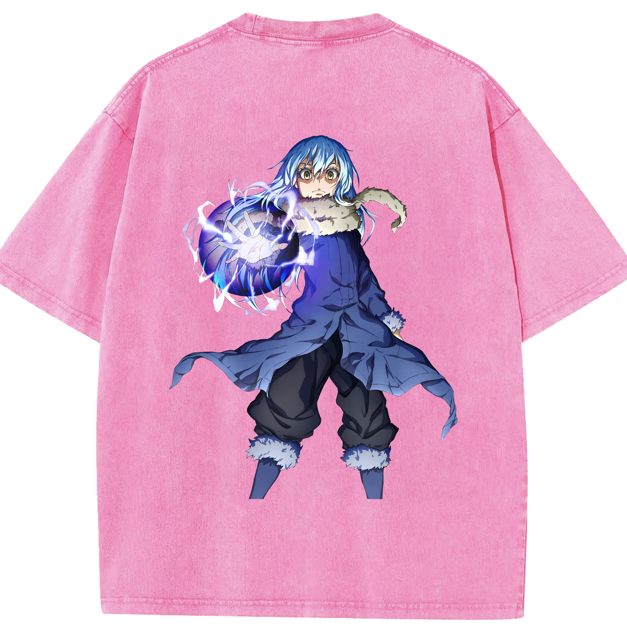 （画像用） 転スラ Regarding Reincarnated to Slime 綿100% ヴィンテージ風 半袖Tシャツ（背面プリント）